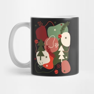 Retro Christmas Tree Abstract Aesthetic Pattern Mug